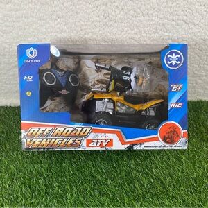Brahma Off Road ATV Remote Control Vehicle with Driver Racer Black and Yellow